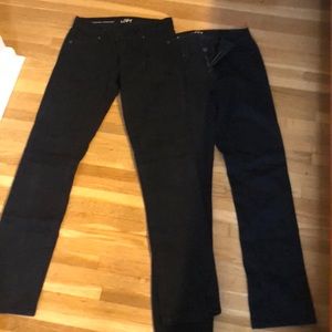 Lot of 2 modern straight black jeans from loft